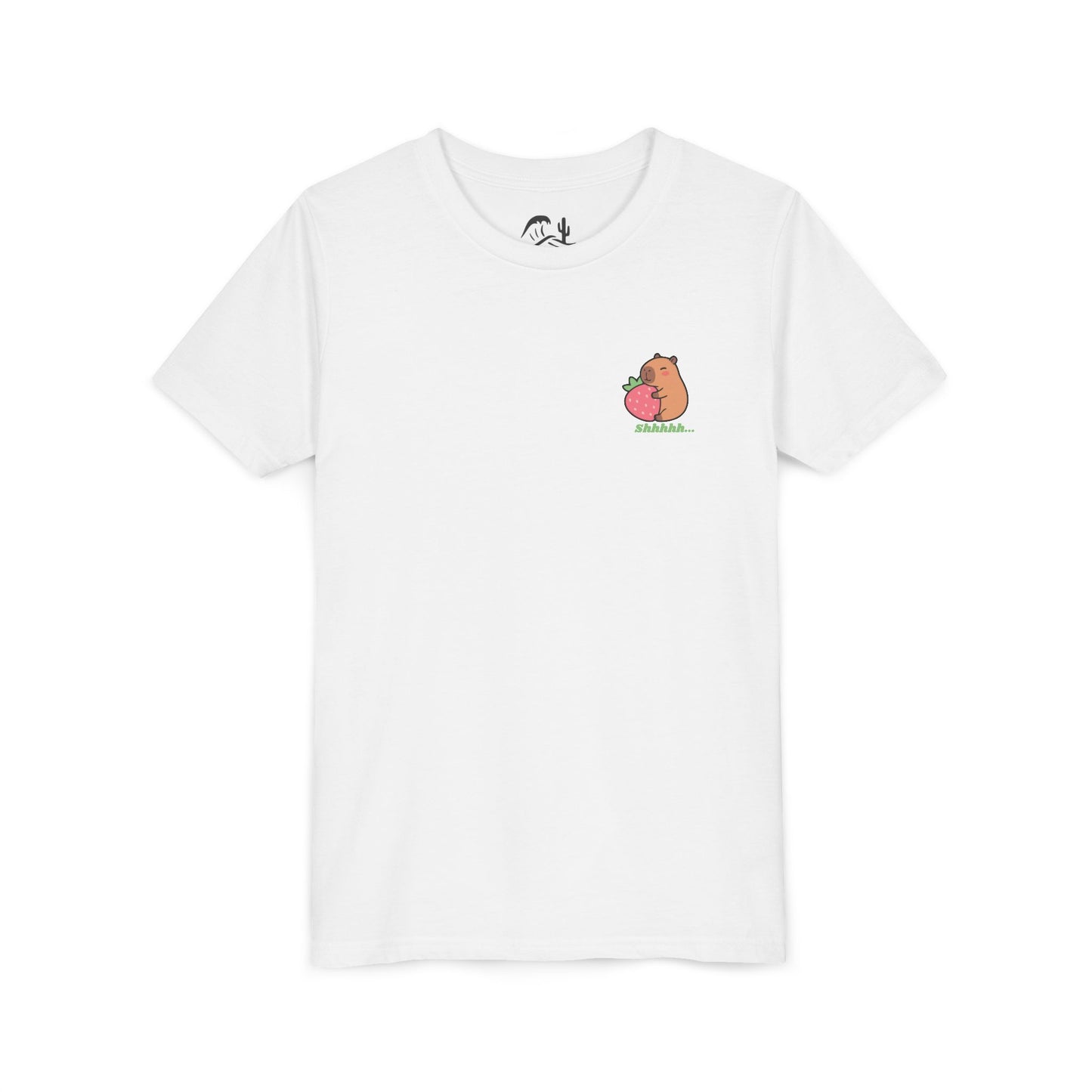 Capybara Hugging Strawberry Youth Tee