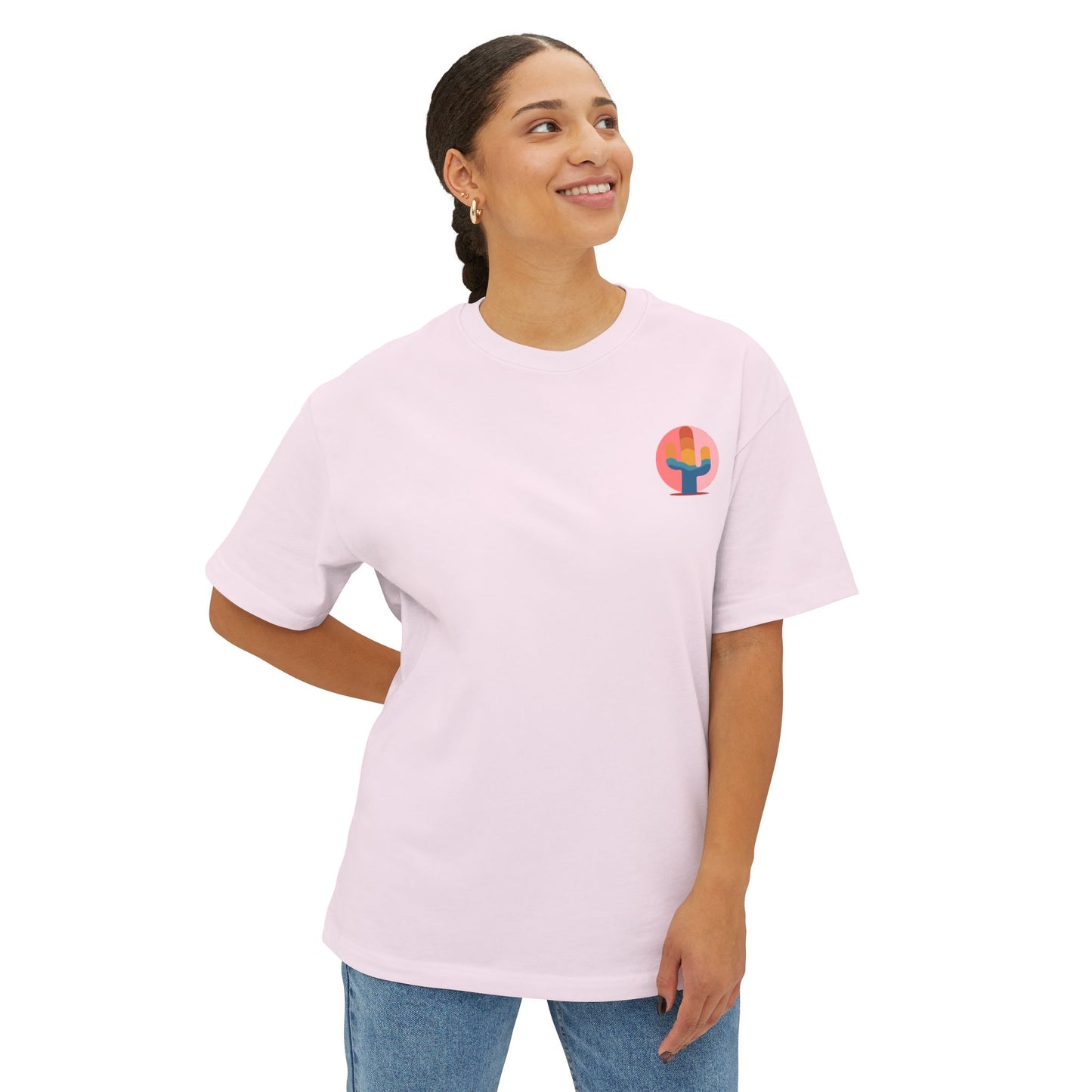 Cactus Sunset Unisex Oversized Boxy Tee