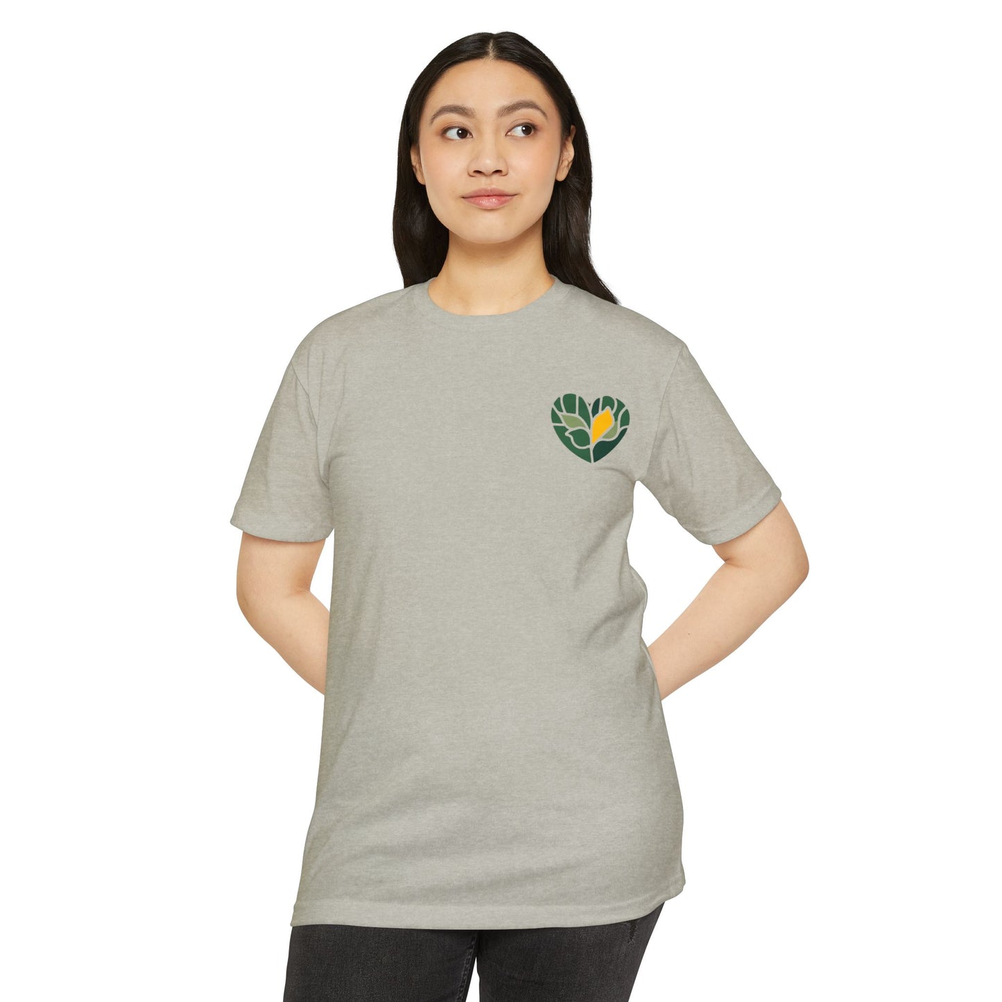 Leaf Heart Graphic T-Shirt — Nature-Inspired Botanical Tee