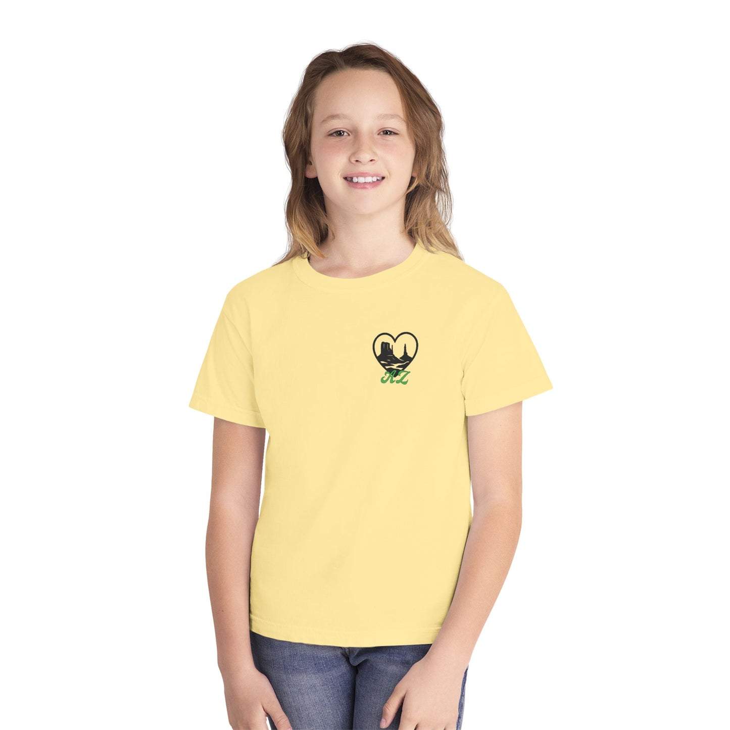 Youth Tee — Heart Mountain Nature Graphic Kids T‑Shirt