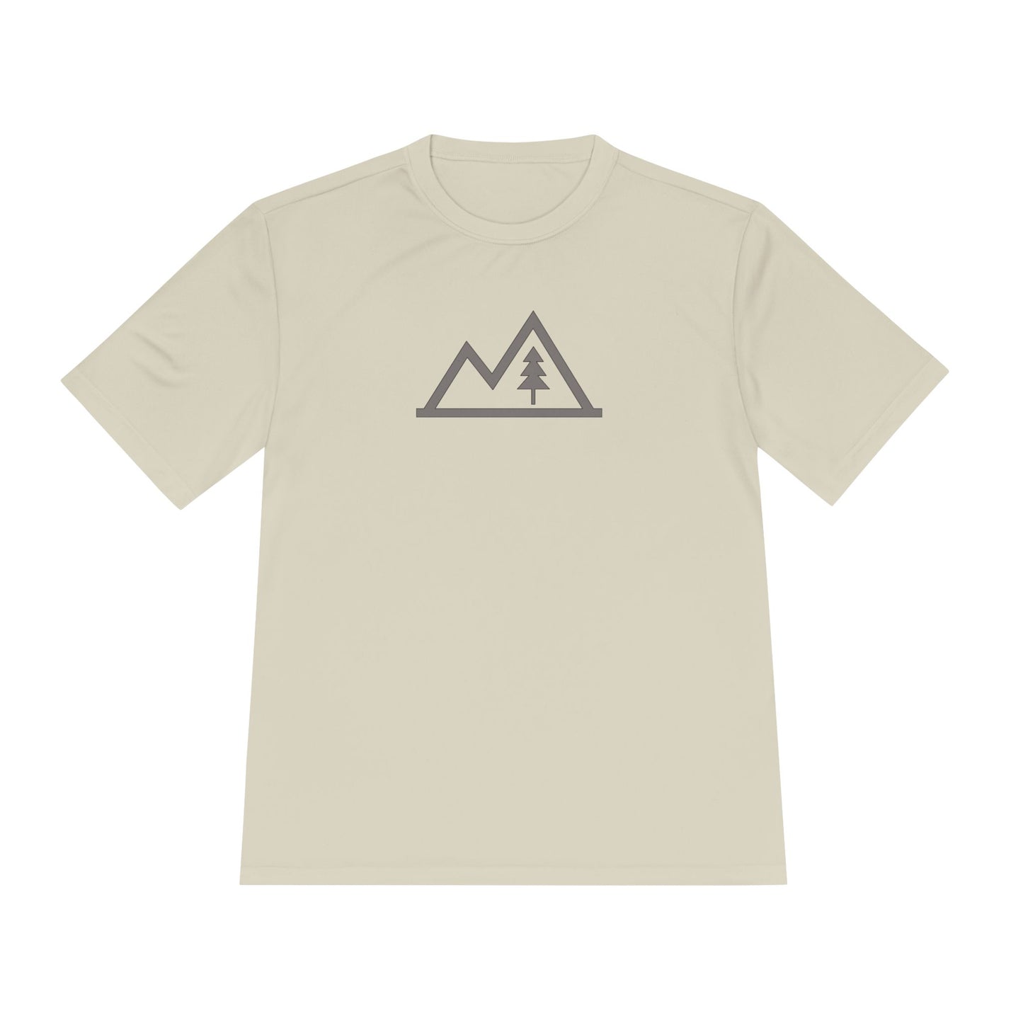 Mountain Outline Tee — Minimal Tree Graphic Performance Shirt