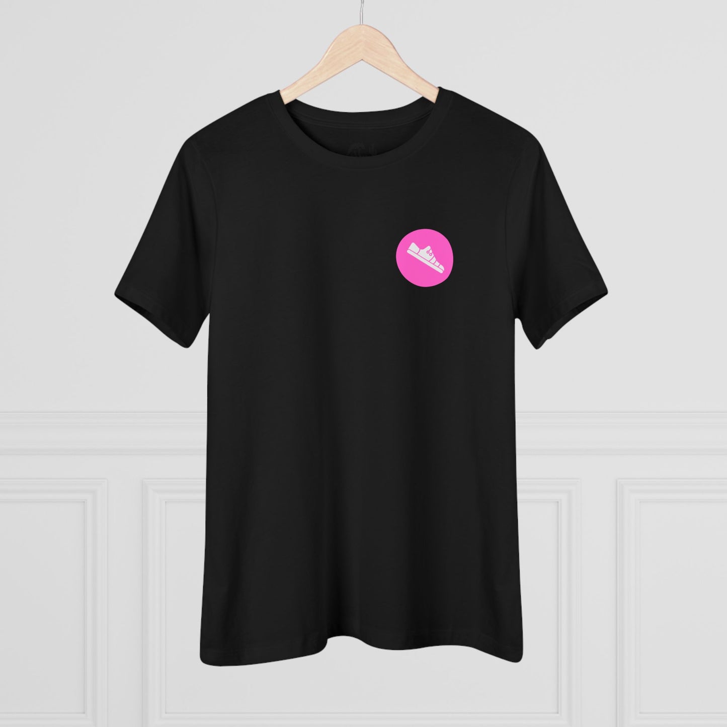 Breathe. Move. Repeat. Women’s Cotton Tee – Motivational Fitness Pink Graphic