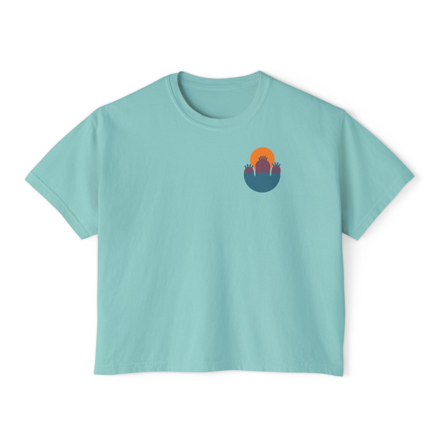 Abstract Cactus Sunset Boxy Tee
