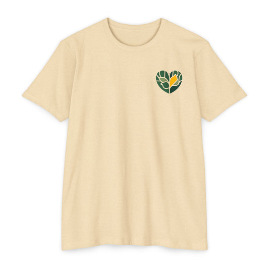 Leaf Heart Graphic T-Shirt — Nature-Inspired Botanical Tee