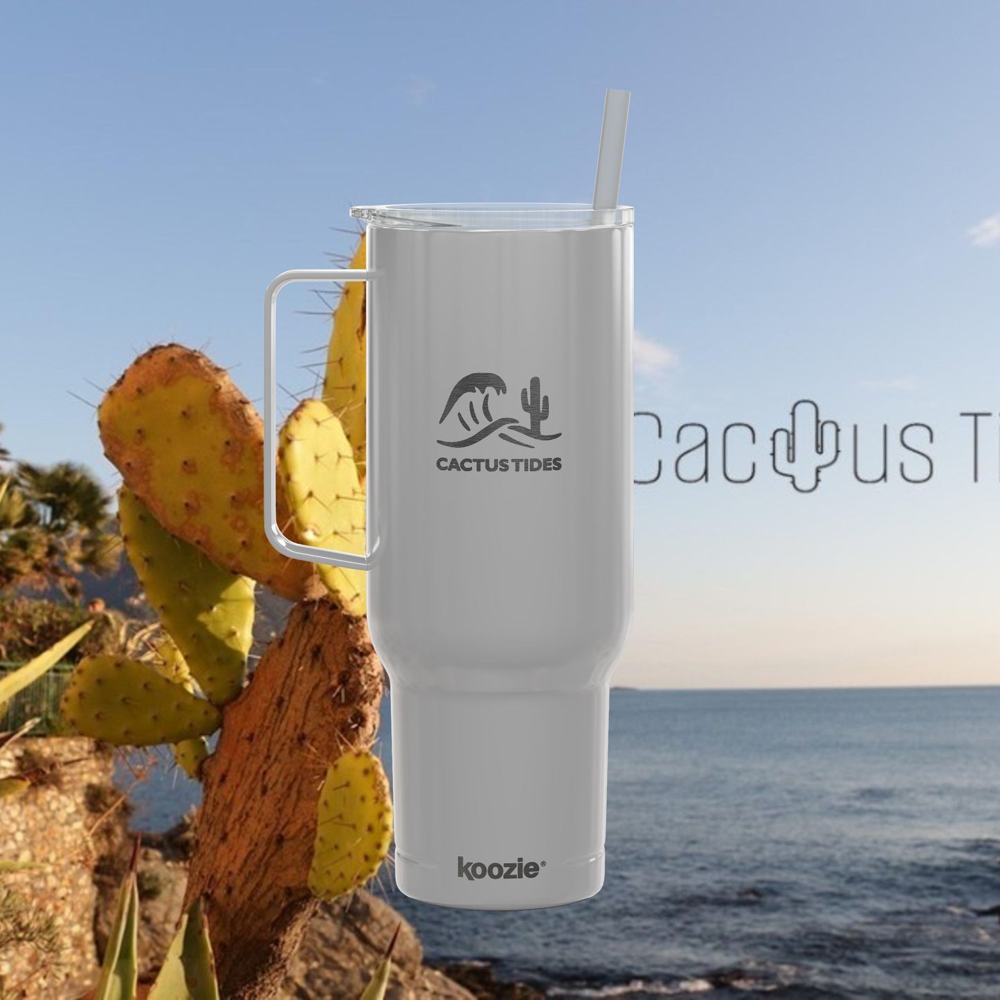 Cactus Tides Insulated Tumbler with Lid, 40oz