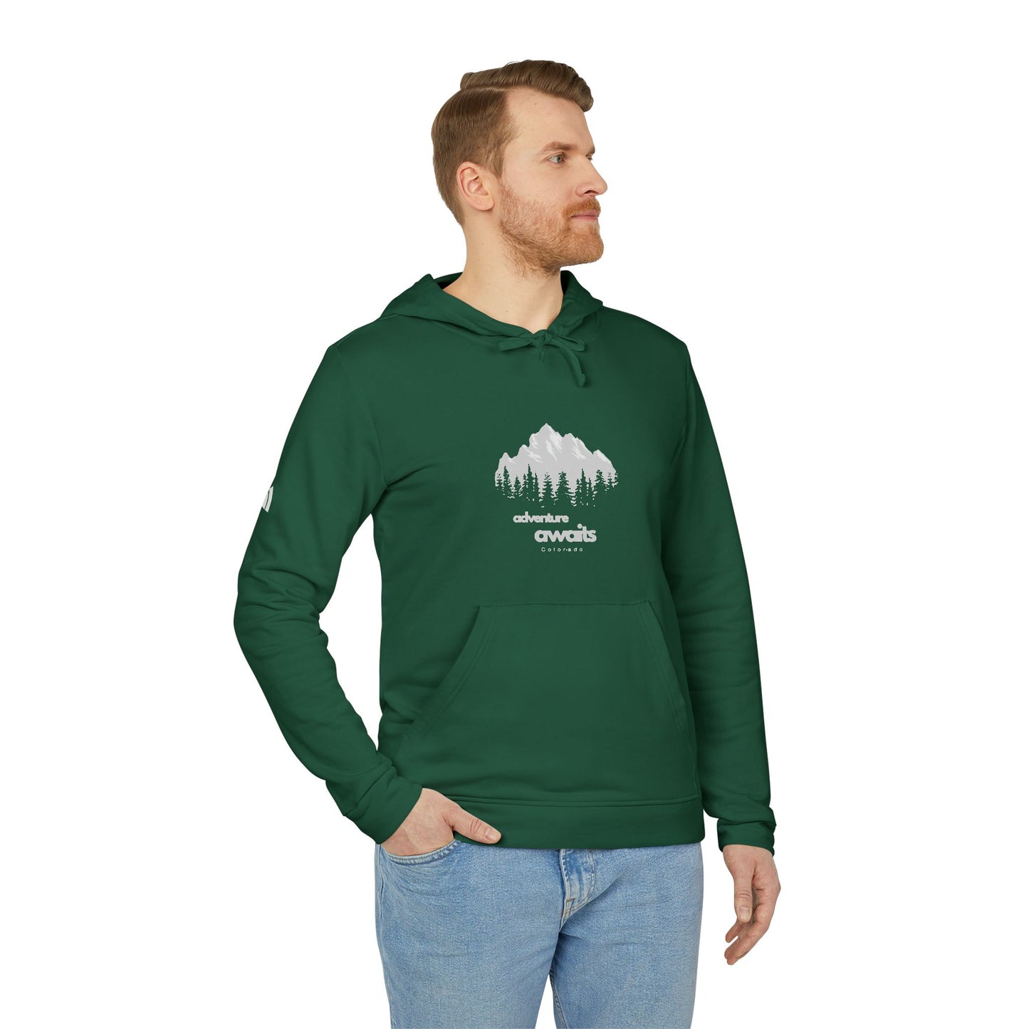 Adidas Fleece Hoodie – Minimalist Skyline Logo Pullover