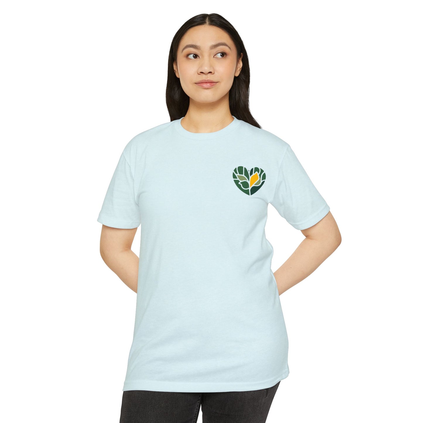 Leaf Heart Graphic T-Shirt — Nature-Inspired Botanical Tee