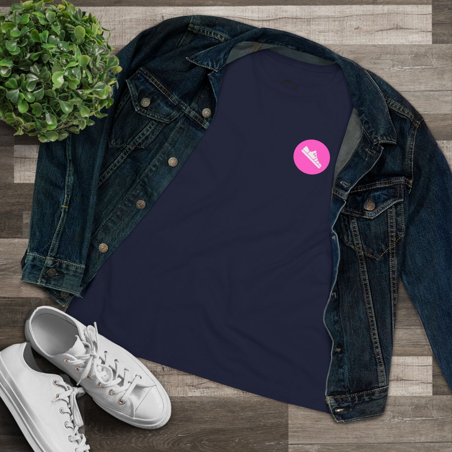 Breathe. Move. Repeat. Women’s Cotton Tee – Motivational Fitness Pink Graphic