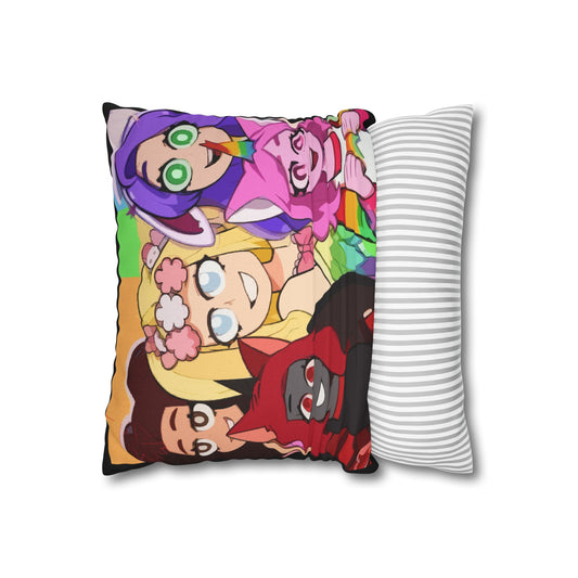 Silly, Sanna, Sunny, Cutie, and Moody Fun Throw Pillow Cover