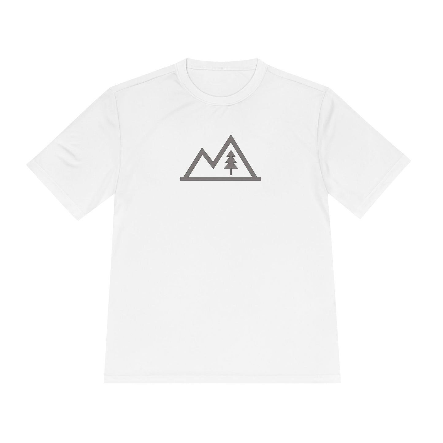 Mountain Outline Tee — Minimal Tree Graphic Performance Shirt